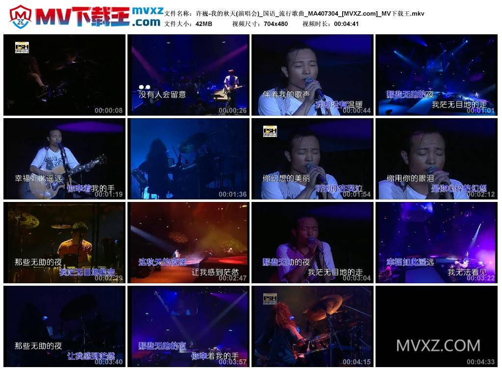 许巍-我的秋天(演唱会)_国语_流行歌曲_MA407304